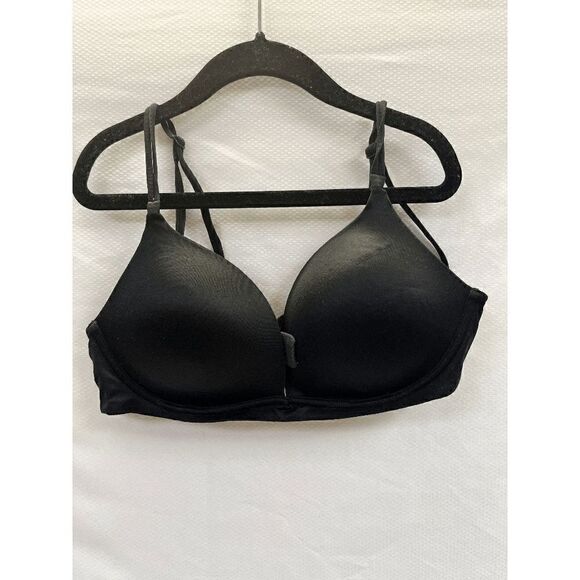 Womens Seamless Wireless Thin Adjustable Straps Bra Black Size 34B - Picture 1 of 3